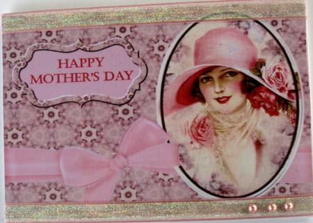 Vintage Beauty Mother's Day Card Front by Wynona Oneil