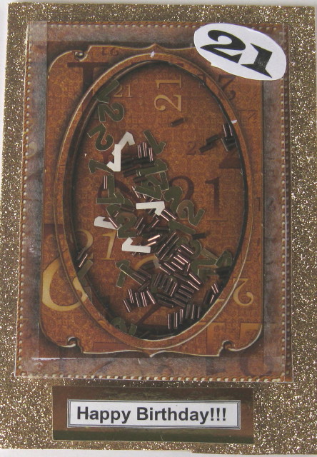 Gold Metallic 21 Birthday 7x5in Shaker Frame and Base by Wynona Oneil