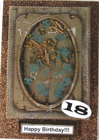 Olive Metallic 18 Birthday 7x5in Shaker Frame and Base by Wynona Oneil