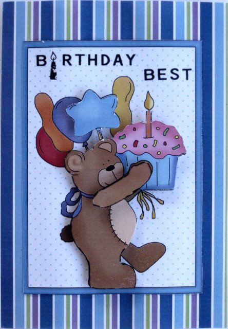 Birthday Balloon Bear Decoupage Card Featured Gallery Photo