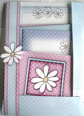 Pretty Daisy Stationery Set in Sorbet Raspberry Colours by Wynona Oneil