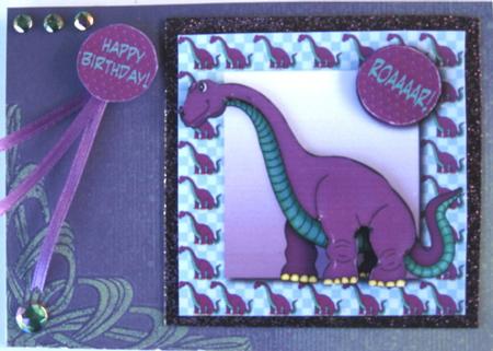 Purple Dinosaur Topper + Decoupage by Wynona Oneil
