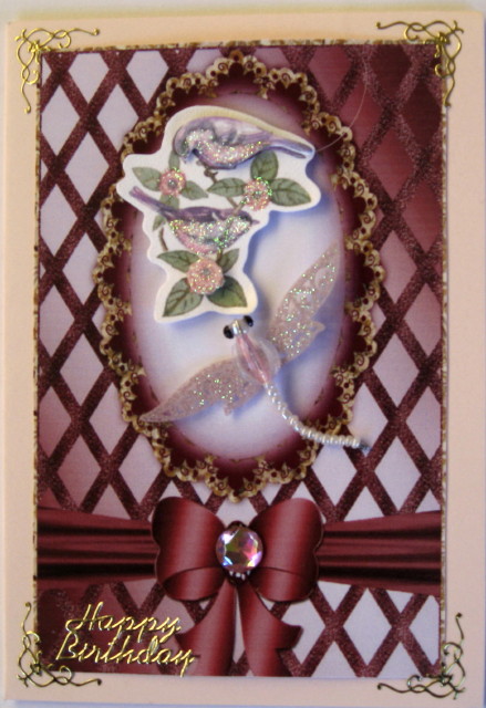 Two Blank Cards with Scalloped Frame & Bow 1 by Wynona Oneil
