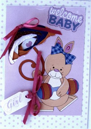 Welcome Baby or Baby Shower No-trace Iris Folding Card by Wynona Oneil