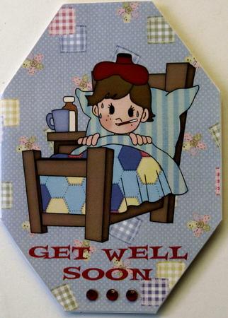 Get Well Soon Octogon Shaped Card by Wynona Oneil