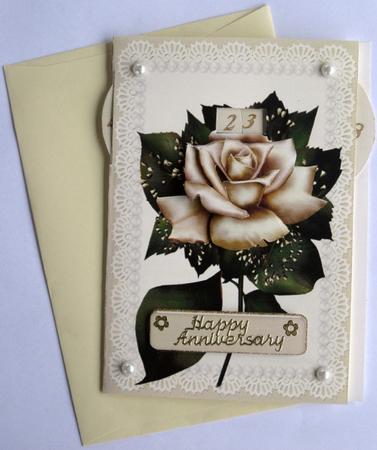 Cream Rose - Year Card Part 2 by Wynona Oneil