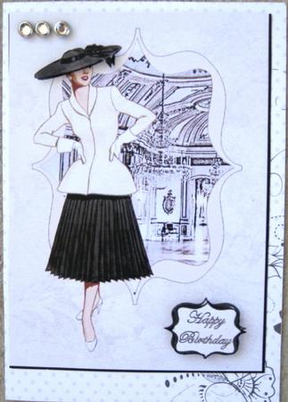 Cream Vintage Lady Cardfront by Wynona Oneil