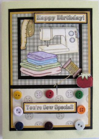 You're Sew Special! Pyramid Card Front by Wynona Oneil