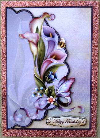 Calla Lilies and Pretty Bugs Envelope Card by Wynona Oneil
