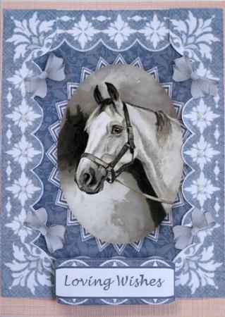 Horse 'n Lace Heart Shaped Quadro Corner Stacker by Wynona Oneil
