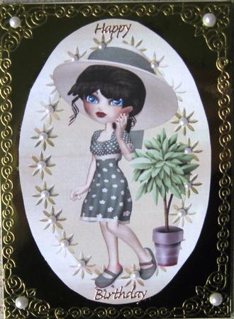 Pretty Lady Toppers in Hats with Plant by Wynona Oneil
