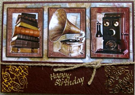 Antique Items A5 Decoupage Card Front - Grandad by Wynona Oneil