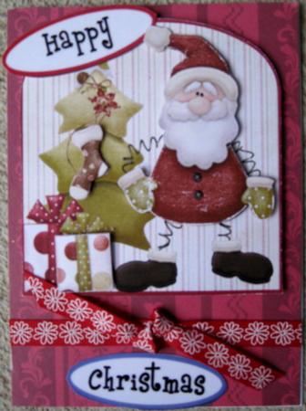 Santa's Holiday Frolics Card with Decoupage by Wynona Oneil