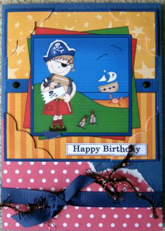 8 x 8 Pirate Joze Birthday Scalloped Corner Topper by Wynona Oneil