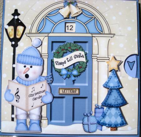 3D Singing Snowman Christmas Door Countdown Animated Card by Wynona Oneil