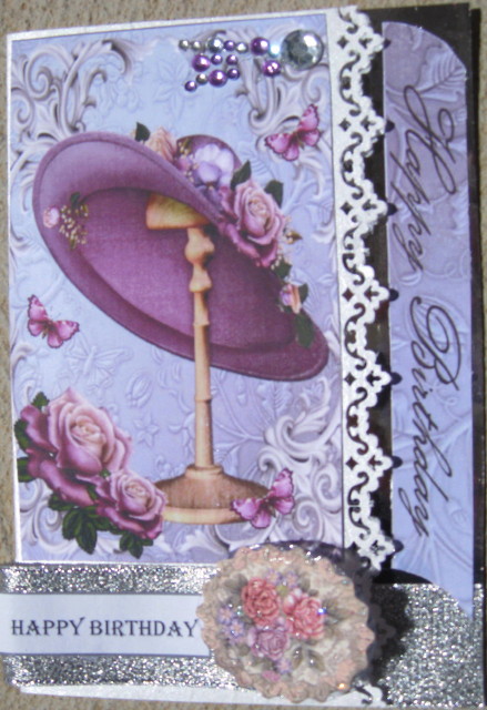 Beautiful Lilac Hat on Wooden Stand Book Card by Wynona Oneil