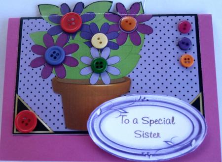 Flower Pot Over the Edge Purple Shades by Wynona Oneil