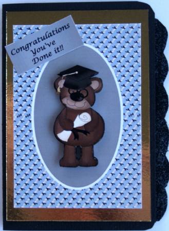 Graduation Bear Blue by Wynona Oneil