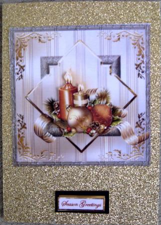 Diamond Shape Baubles and Candles Card and Topper by Wynona Oneil