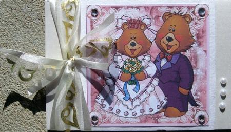 Wedding Bears Card Topper with Insert and Verse by Wynona Oneil