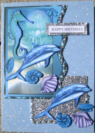 Wave Card Aquatic 2 by Wynona Oneil
