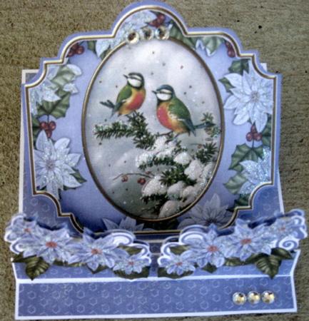 Christmas Blue Tits 3D Easel Card Mini Kit by Wynona Oneil