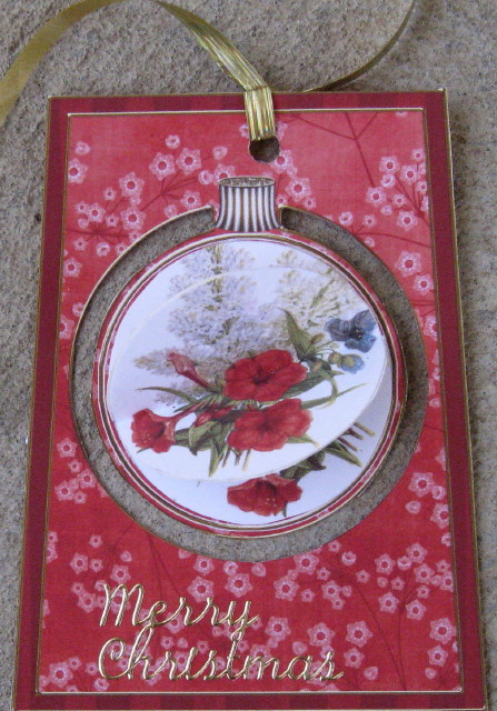 Red Hibiscous 3dfloral Bauble Mini Card Front Kit by Wynona Oneil
