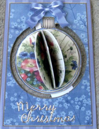 Wildflowers Blue 3D Floral Bauble Mini Card Front Kit by Wynona Oneil