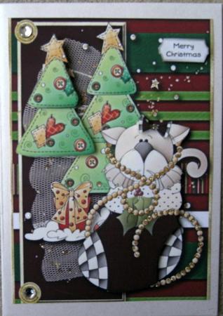 Merry Cat-mas Card Topper by Wynona Oneil