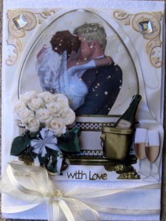 Our Beautiful Day, Couple in Glass Dome with Champagne 8x8 by Wynona Oneil