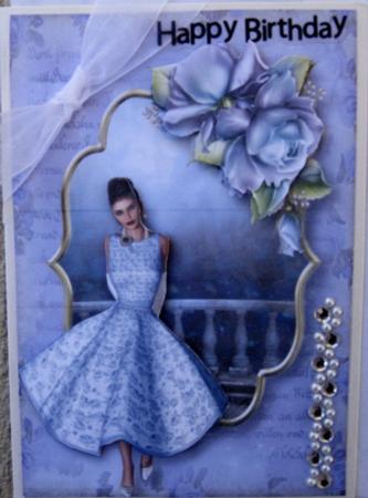Ladies Day with Blue Roses by Wynona Oneil