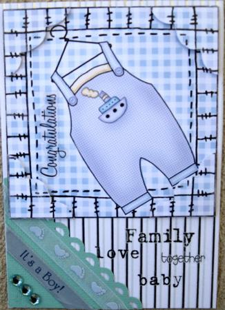 8 x 8 New Baby Boy Scalloped Corner Topper by Wynona Oneil
