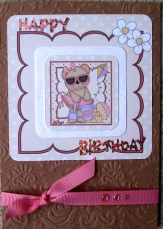 Livvy Bear at the Seaside Square Insert by Wynona Oneil