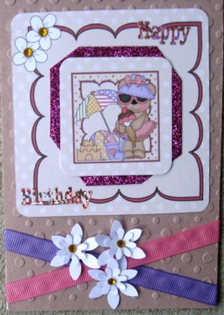 Livvy Bear at the Seaside Square Insert by Wynona Oneil