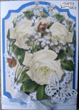Print, Cut, and Foid , Beautiful White Roses  by Wynona Oneil