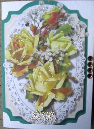 Print, Cut, and Fold , Beautiful Yellow Roses by Wynona Oneil