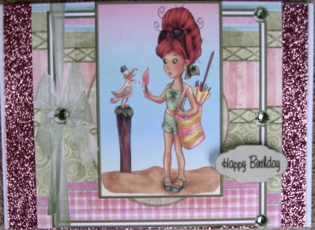 Beach Girl Quick Card by Wynona Oneil