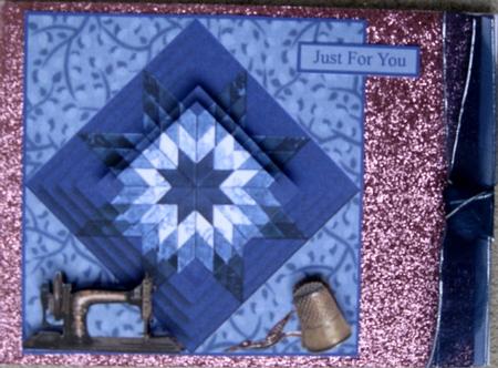 Blue Star Quilt Topper with Layers by Wynona Oneil