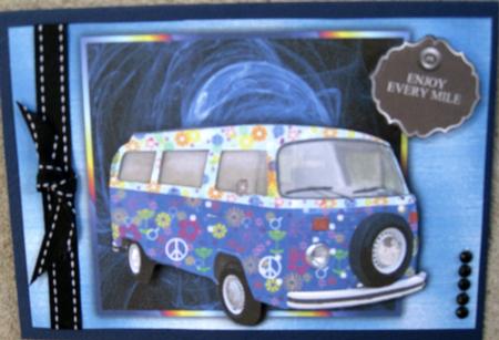 Happy Hippy Blue Kombi Van Kit by Wynona Oneil
