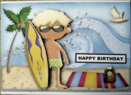 Surfing Hunk Topper and Decoupage by Wynona Oneil