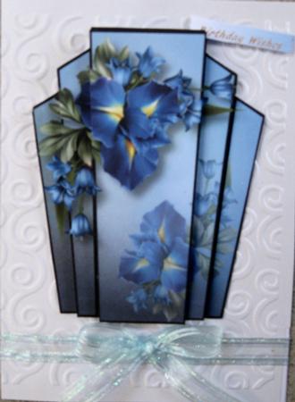 Art Deco Stacker - Beautiful Blue Iris by Wynona Oneil