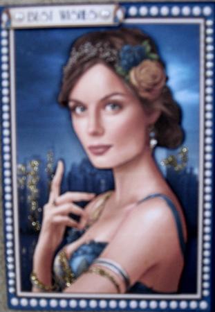 Art Deco Lady Athena Dark Blue by Wynona Oneil
