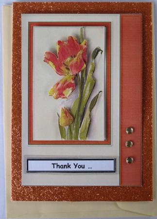 Orange Flowers Quick Card by Wynona Oneil