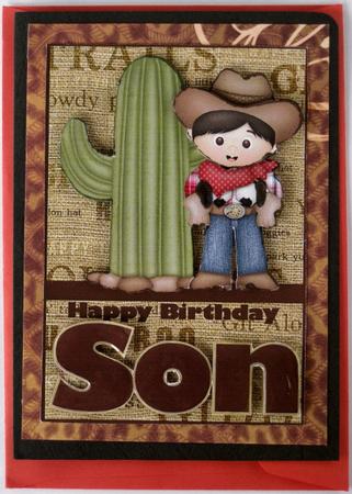 Happy Birthday Son Decoupage Card by Wynona Oneil