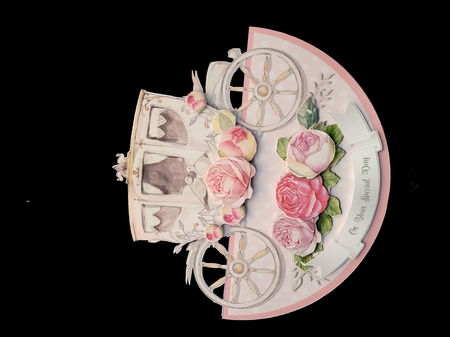 WEDDING CARRIAGE ROCKER CARD by Yana Pritchard