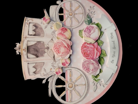 WEDDING CARRIAGE ROCKER CARD by Yana Pritchard