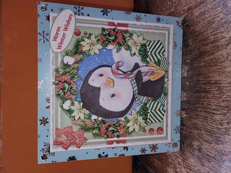 7x7 Penguins Candy Cane by Yana Pritchard