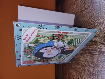 7x7 Penguins Candy Cane by Yana Pritchard