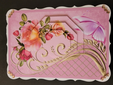 Roses and Swirls Octagon Pyramid by Yana Pritchard
