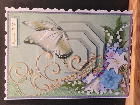 Lily Flowers with Butterfly Octagon Pyramid by Yana Pritchard